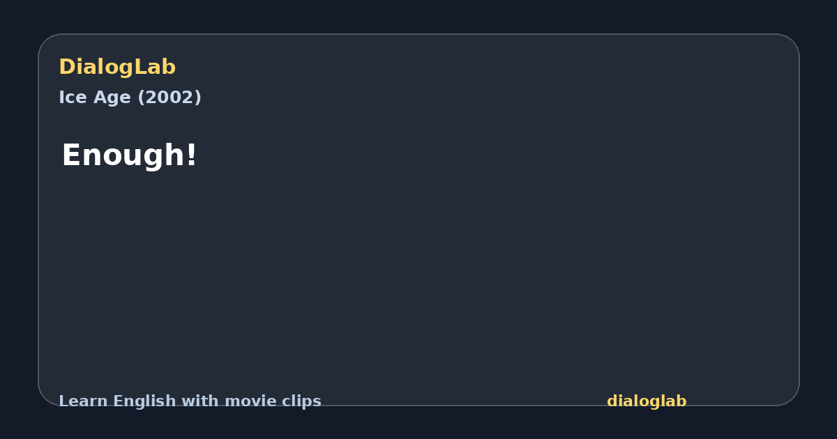 Share card for Enough!