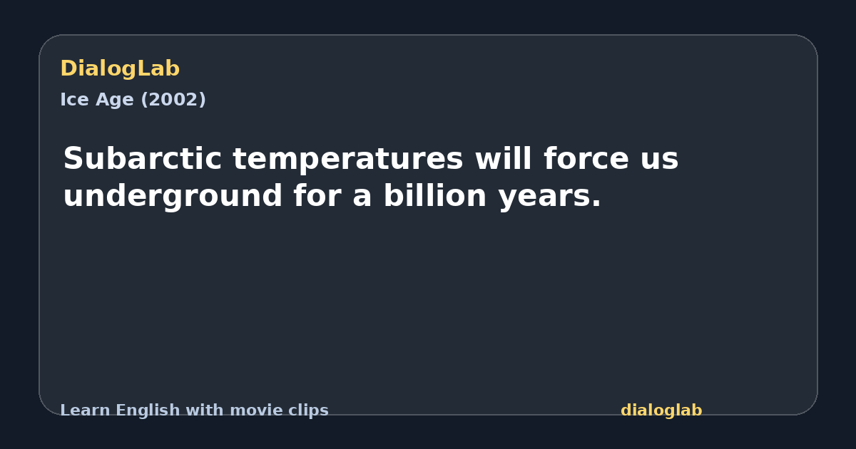 Share card for Subarctic temperatures will force us underground for a billion years.