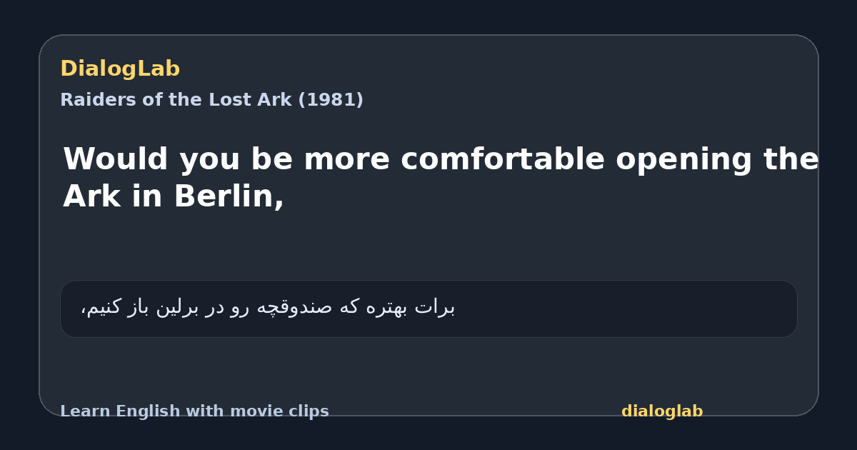 Share card for Would you be more comfortable opening the Ark in Berlin,