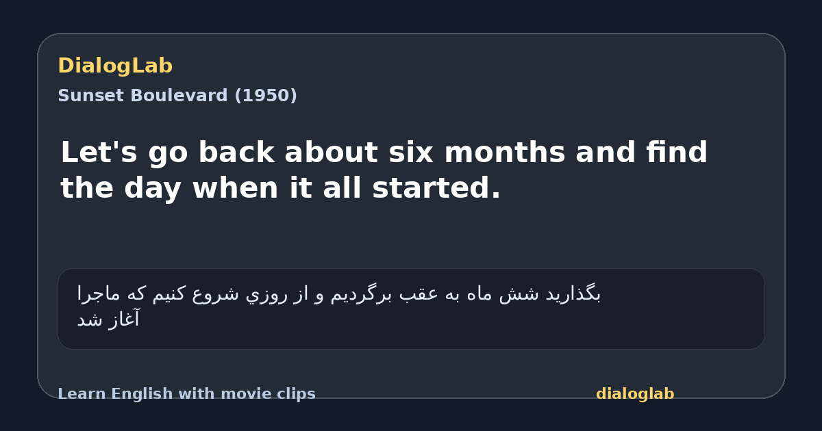Share card for Let's go back about six months and find the day when it all started.
