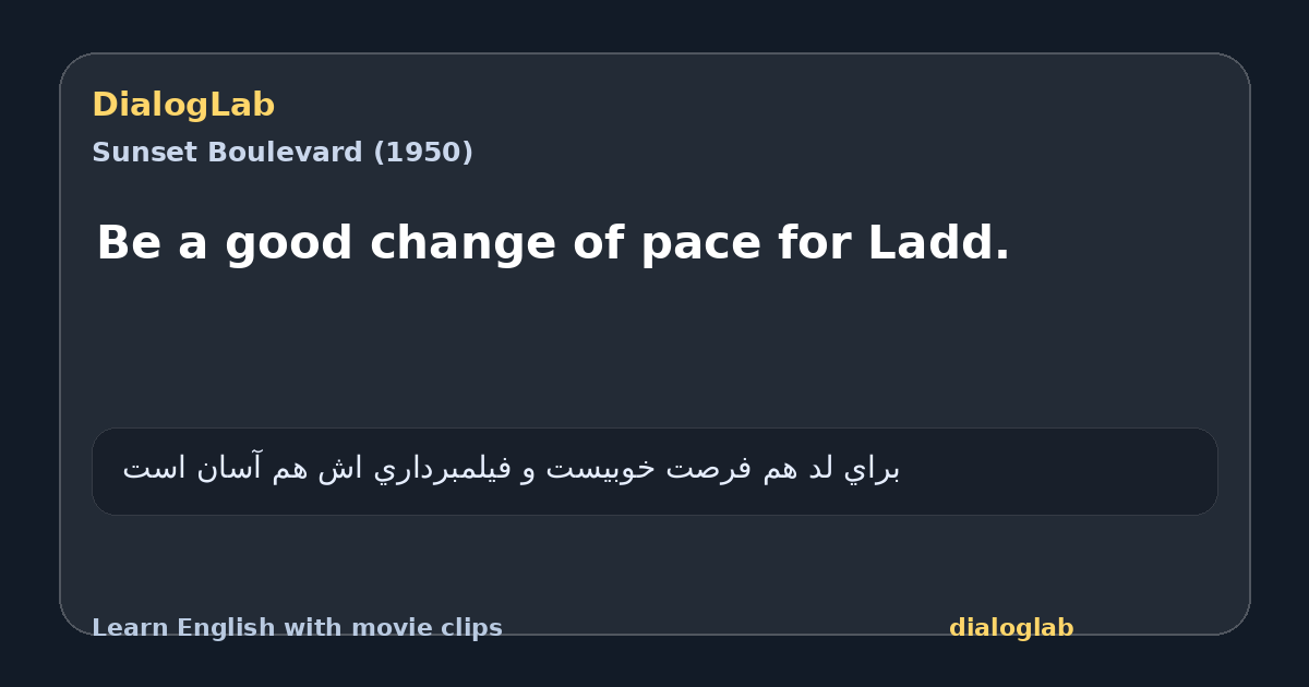 Share card for Be a good change of pace for Ladd.