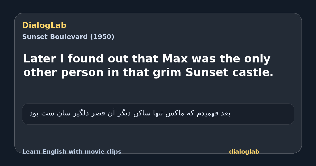 Share card for Later I found out that Max was the only other person in that grim Sunset castle.
