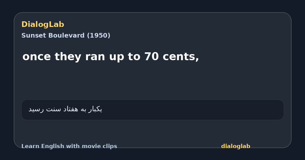 Share card for once they ran up to 70 cents,