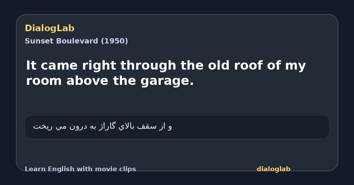 Share card for It came right through the old roof of my room above the garage.