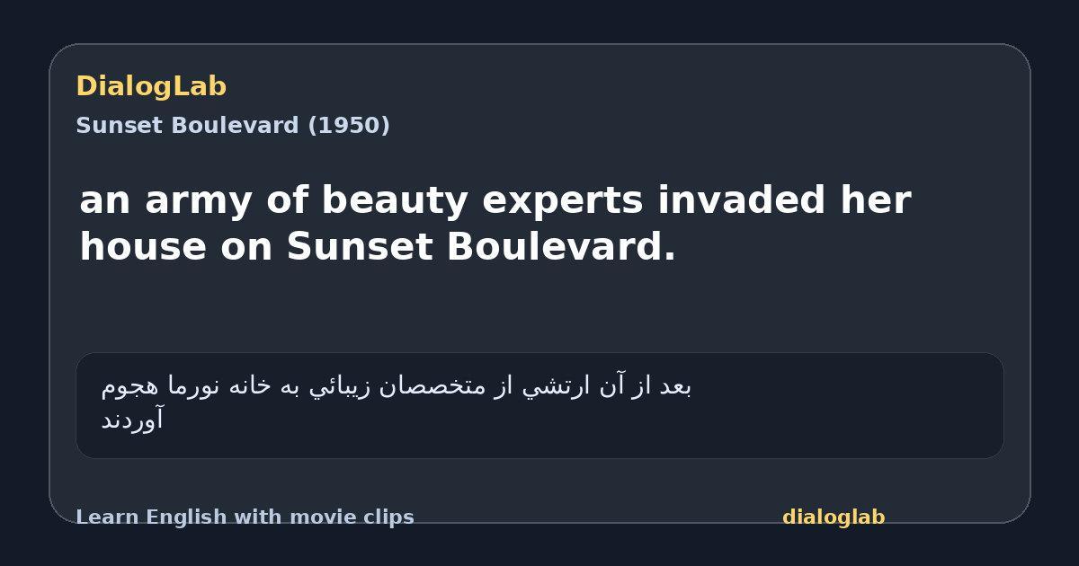 Share card for an army of beauty experts invaded her house on Sunset Boulevard.