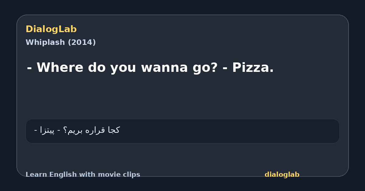 Share card for - Where do you wanna go? - Pizza.