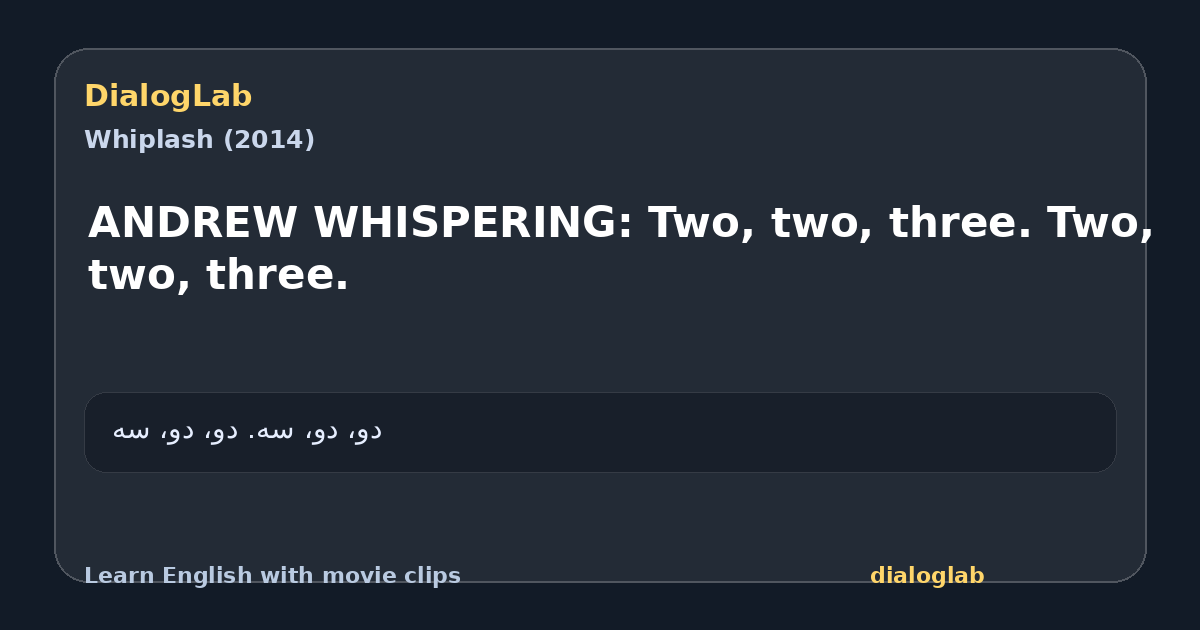Share card for ANDREW WHISPERING: Two, two, three. Two, two, three.