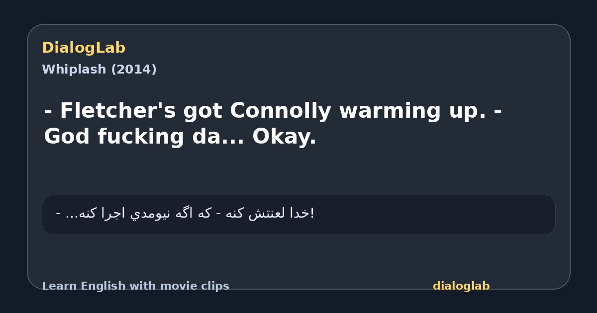 Share card for - Fletcher's got Connolly warming up. - God fucking da... Okay.