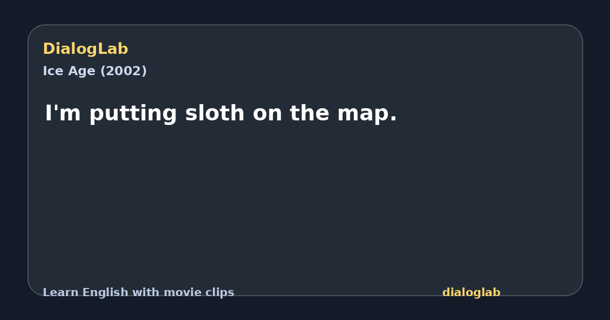 Share card for I'm putting sloth on the map.