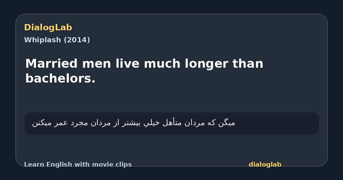 Share card for Married men live much longer than bachelors.