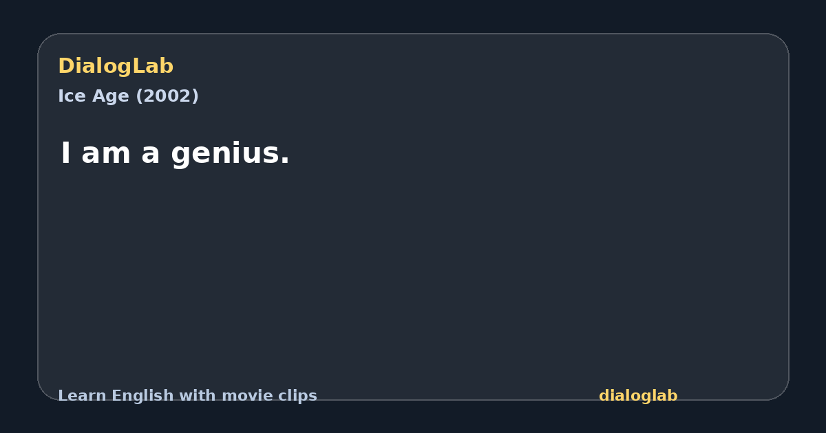 Share card for I am a genius.