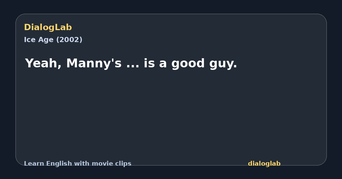 Share card for Yeah, Manny's ... is a good guy.