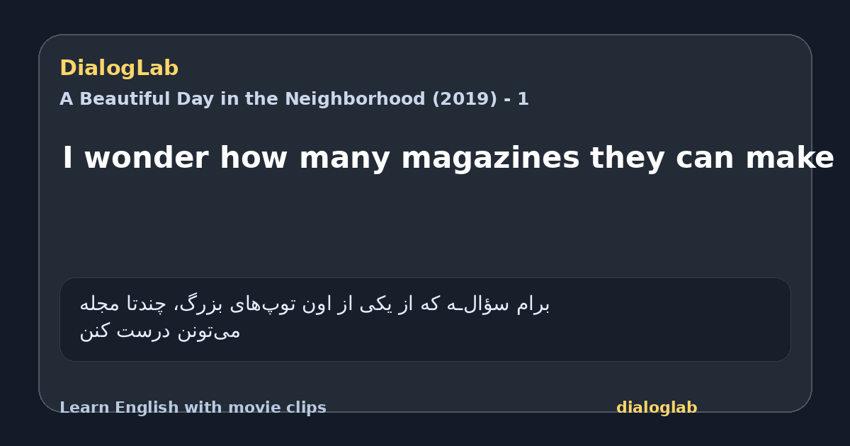 Share card for I wonder how many magazines they can make