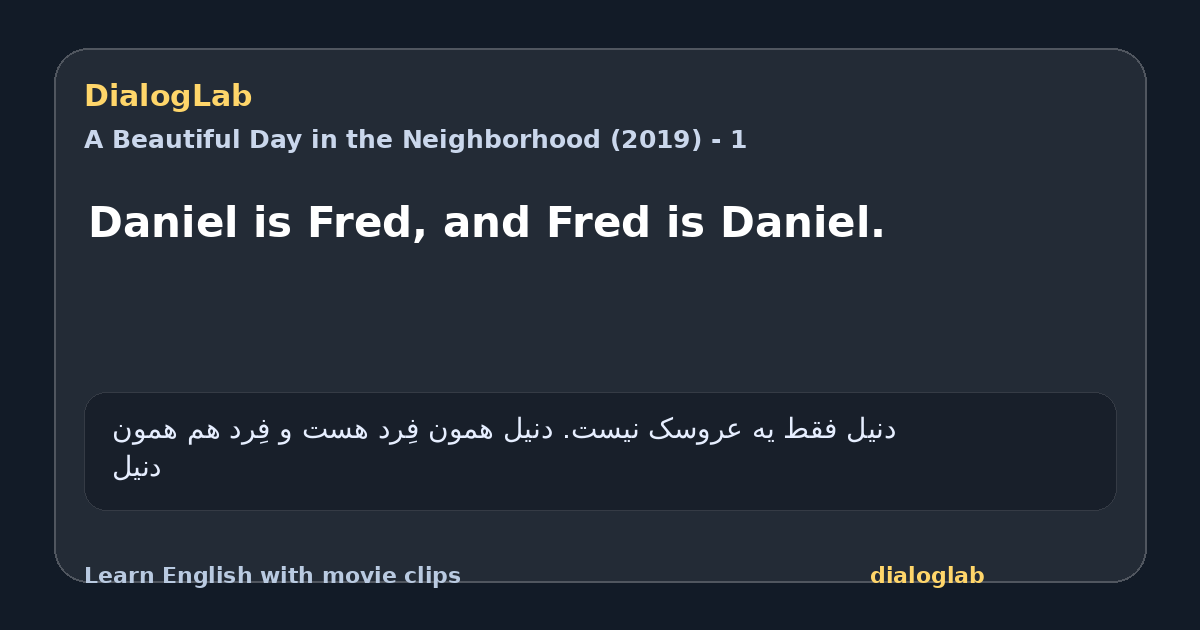 Share card for Daniel is Fred, and Fred is Daniel.