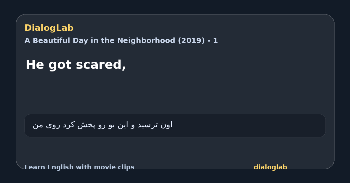 Share card for He got scared,