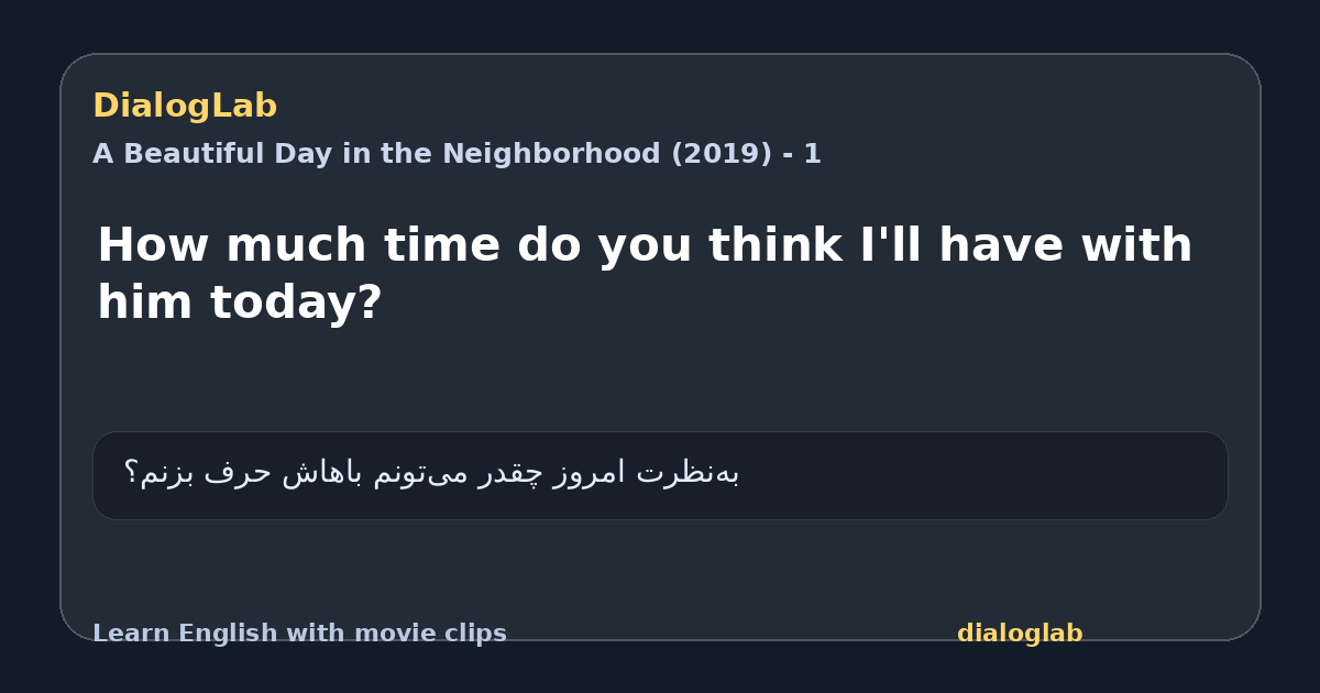 Share card for How much time do you think I'll have with him today?