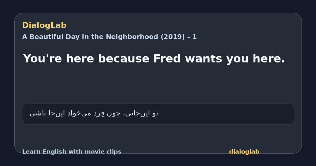 Share card for You're here because Fred wants you here.