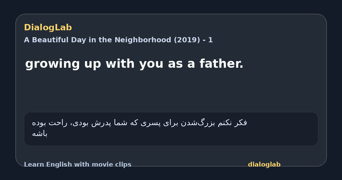 Share card for growing up with you as a father.