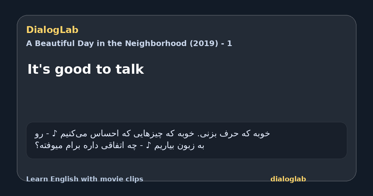 Share card for It's good to talk
