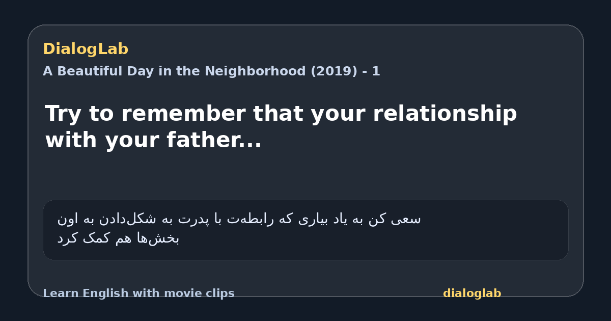 Share card for Try to remember that your relationship with your father...