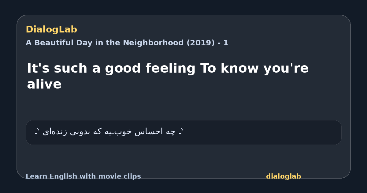 Share card for It's such a good feeling To know you're alive