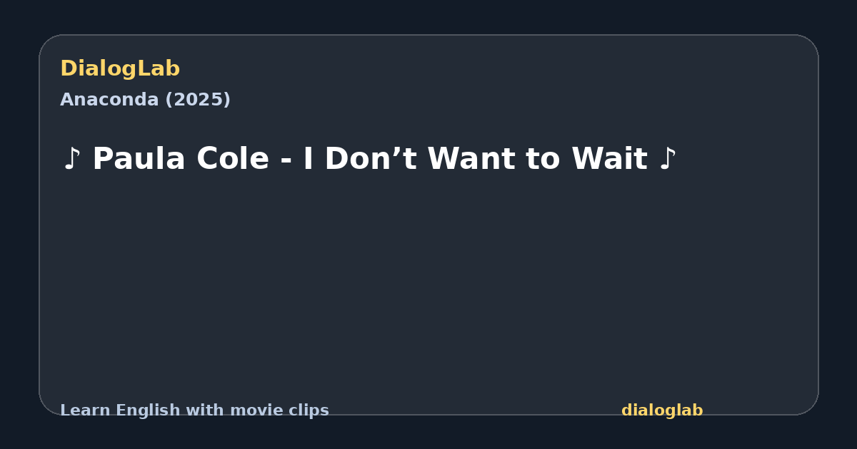 Share card for ♪ Paula Cole - I Don’t Want to Wait ♪