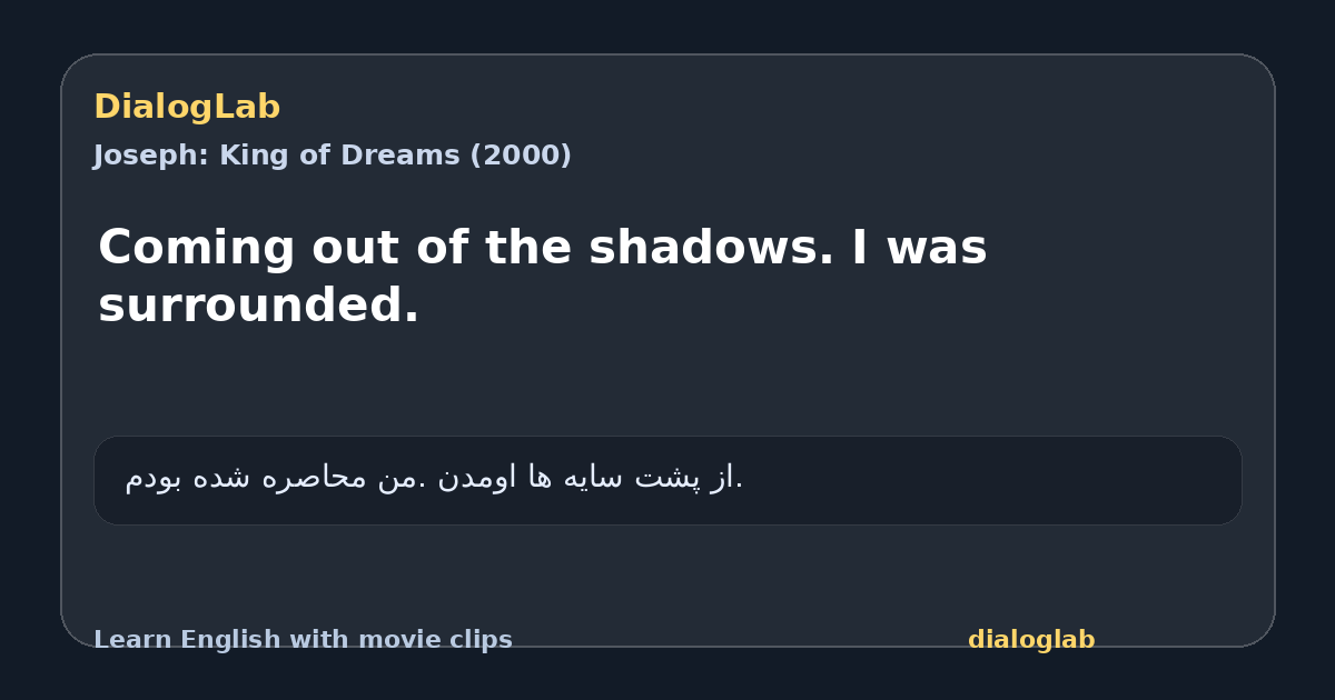Share card for Coming out of the shadows. I was surrounded.