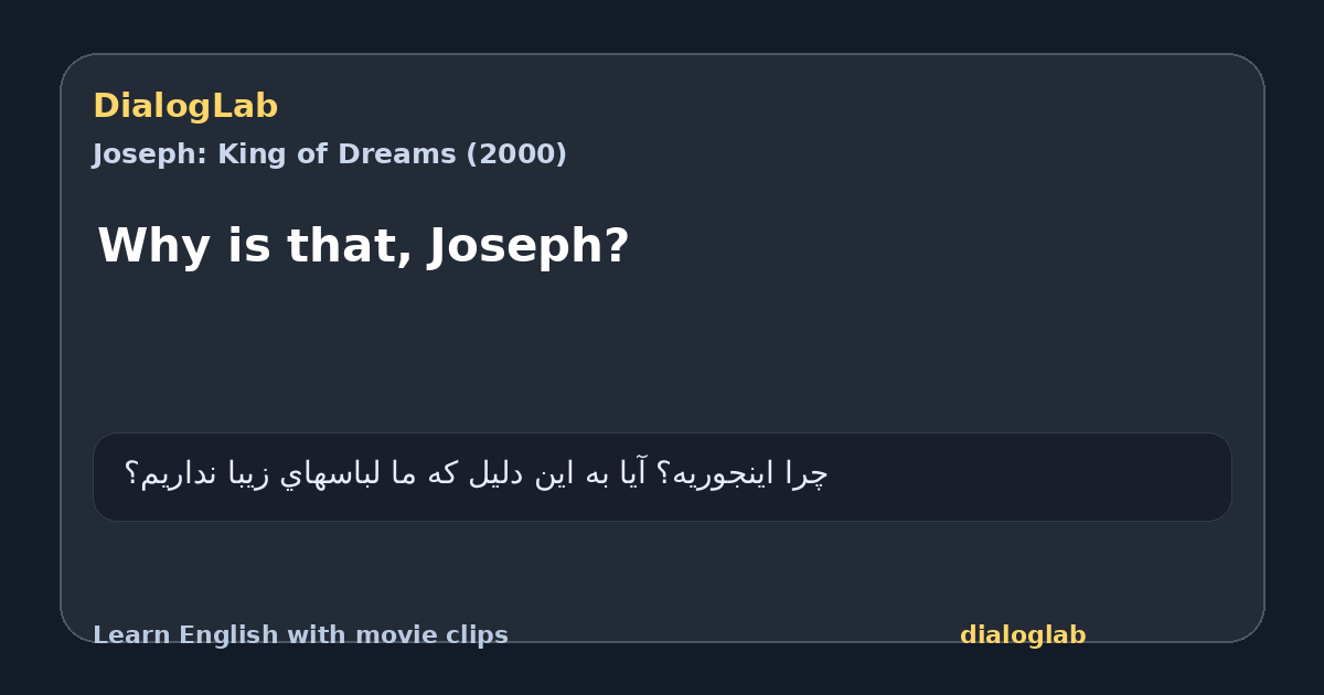 Share card for Why is that, Joseph?