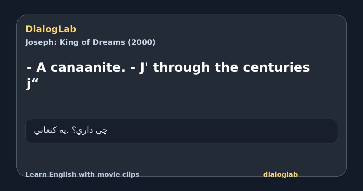 Share card for - A canaanite. - J' through the centuries j“