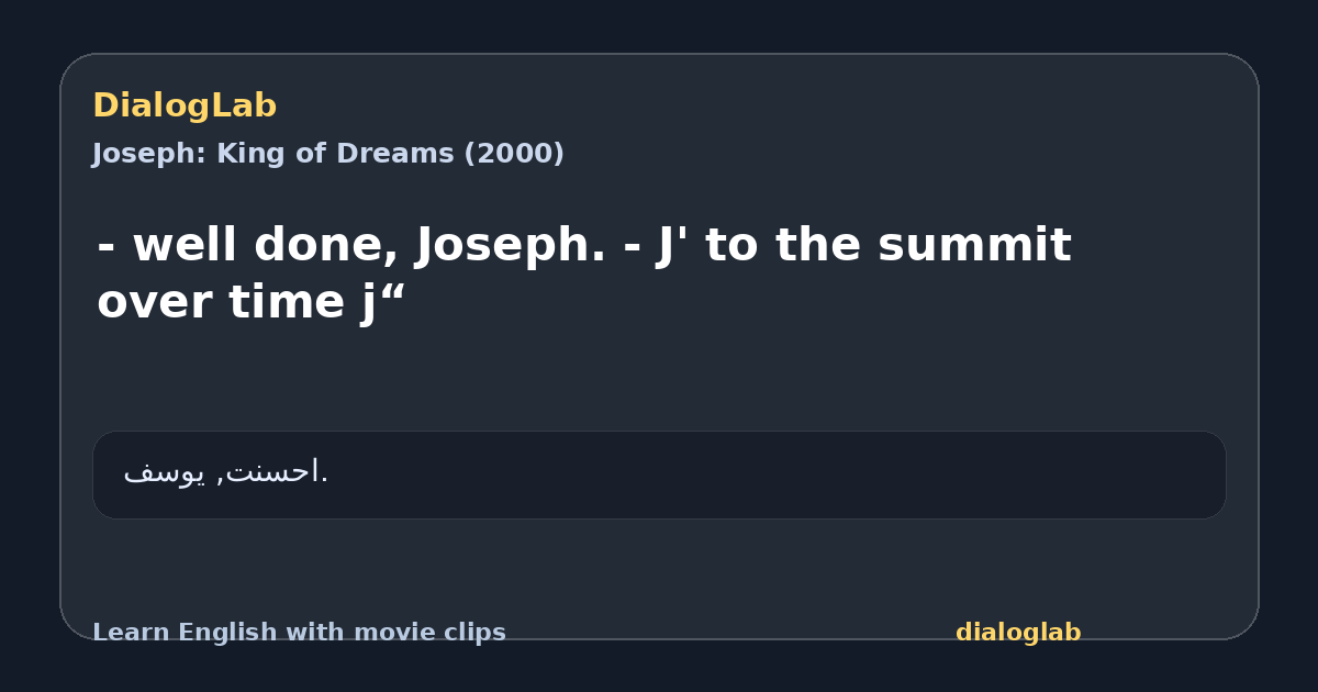 Share card for - well done, Joseph. - J' to the summit over time j“