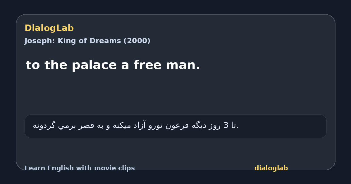 Share card for to the palace a free man.