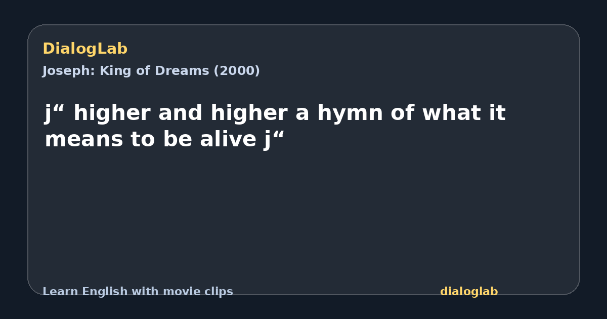 Share card for j“ higher and higher a hymn of what it means to be alive j“