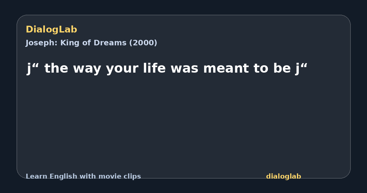 Share card for j“ the way your life was meant to be j“