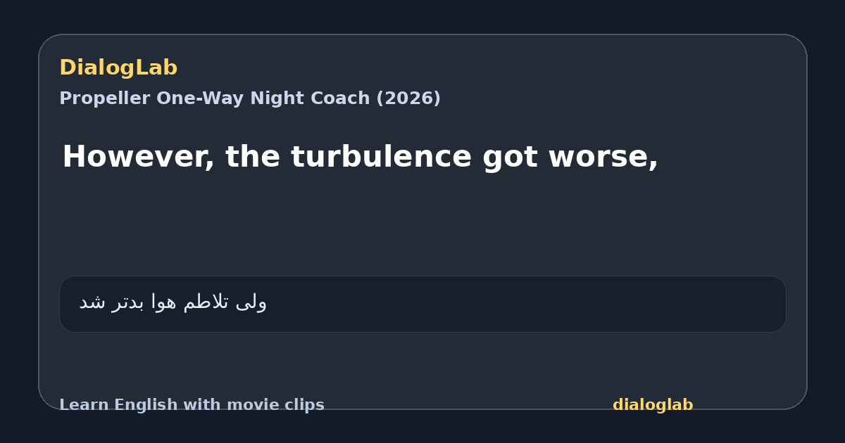 Share card for However, the turbulence got worse,
