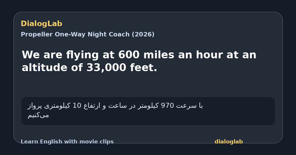 Share card for We are flying at 600 miles an hour at an altitude of 33,000 feet.