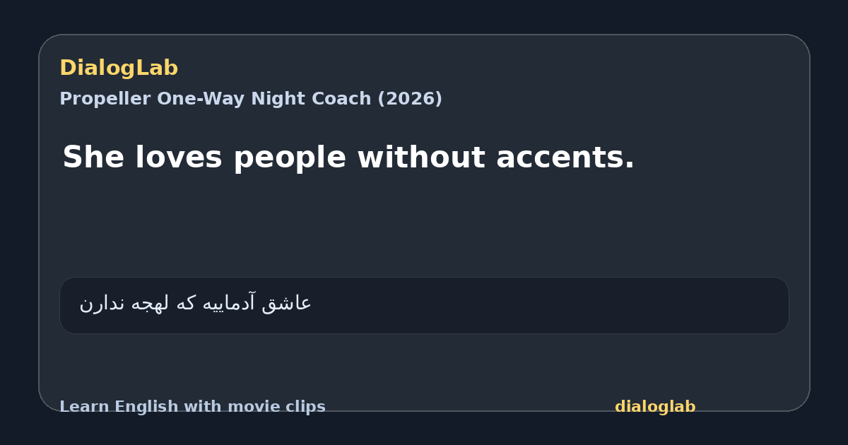 Share card for She loves people without accents.