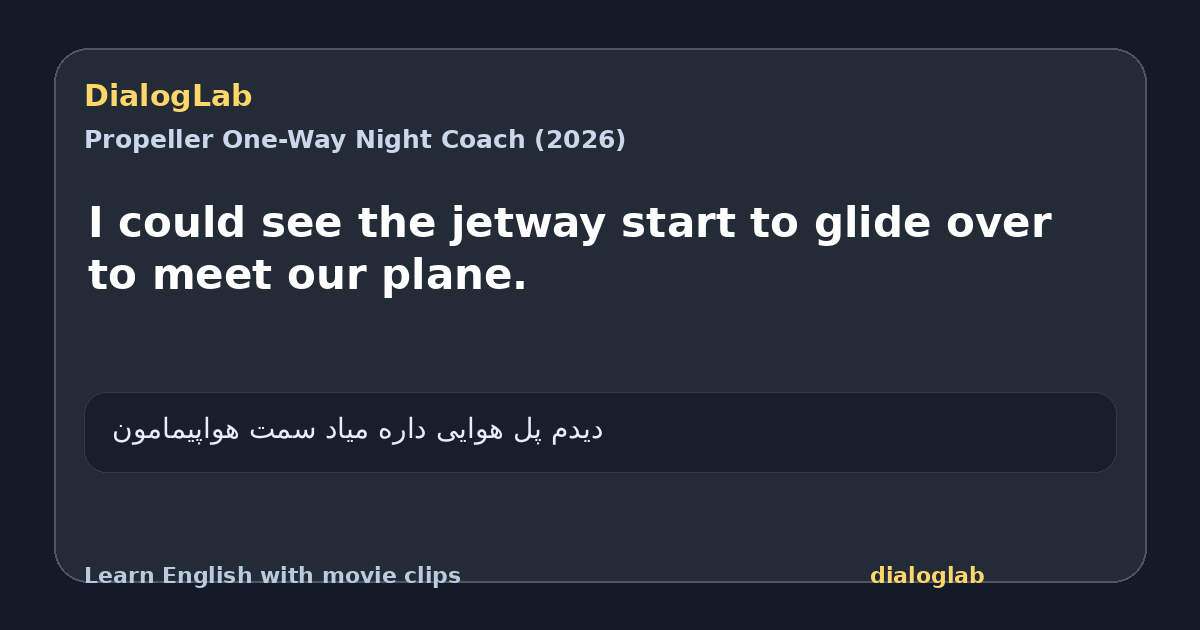 Share card for I could see the jetway start to glide over to meet our plane.