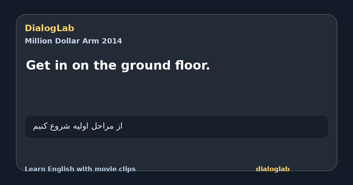 Share card for Get in on the ground floor.