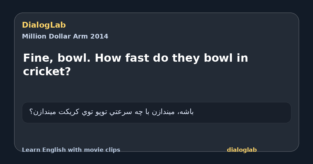 Share card for Fine, bowl. How fast do they bowl in cricket?