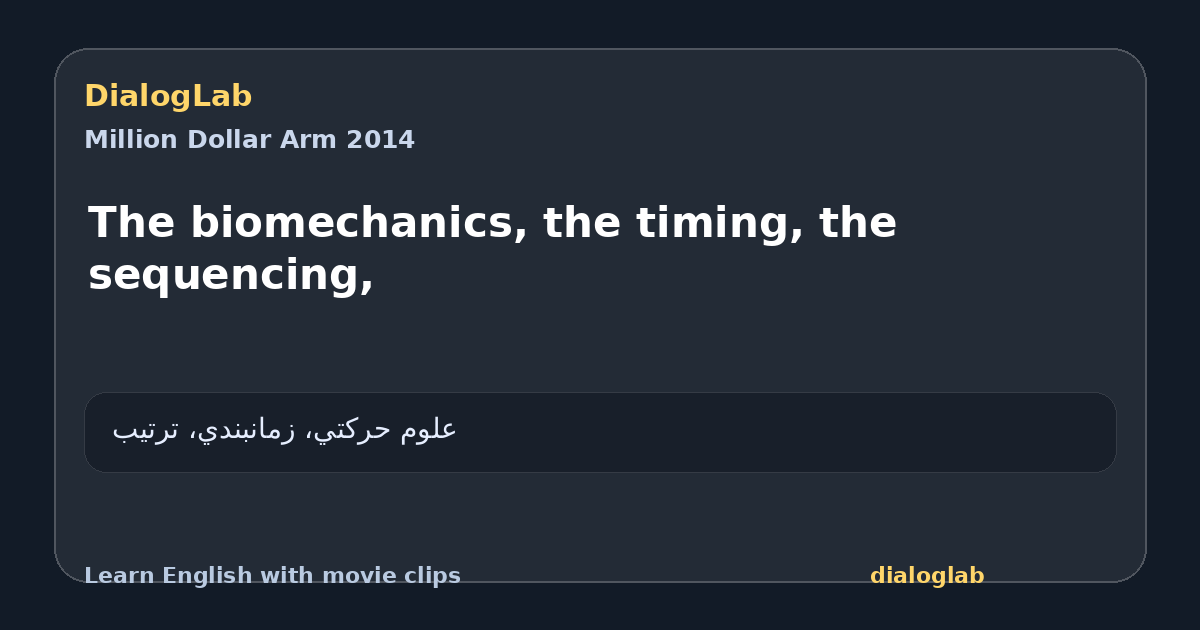 Share card for The biomechanics, the timing, the sequencing,