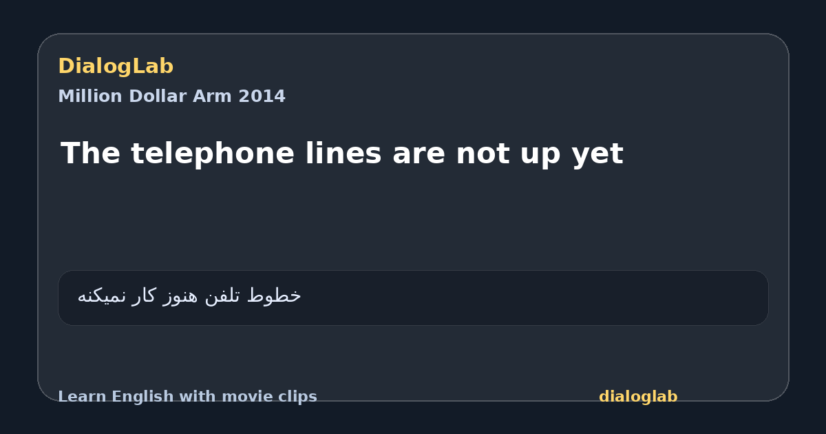 Share card for The telephone lines are not up yet