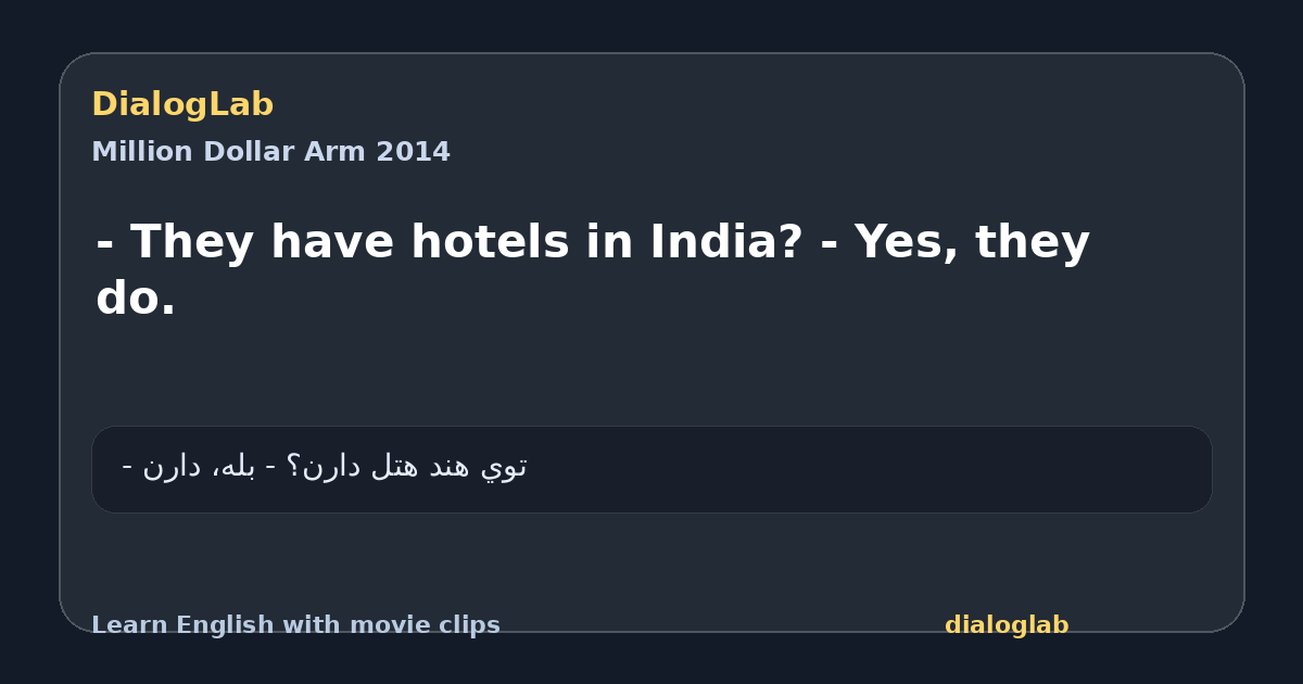Share card for - They have hotels in India? - Yes, they do.