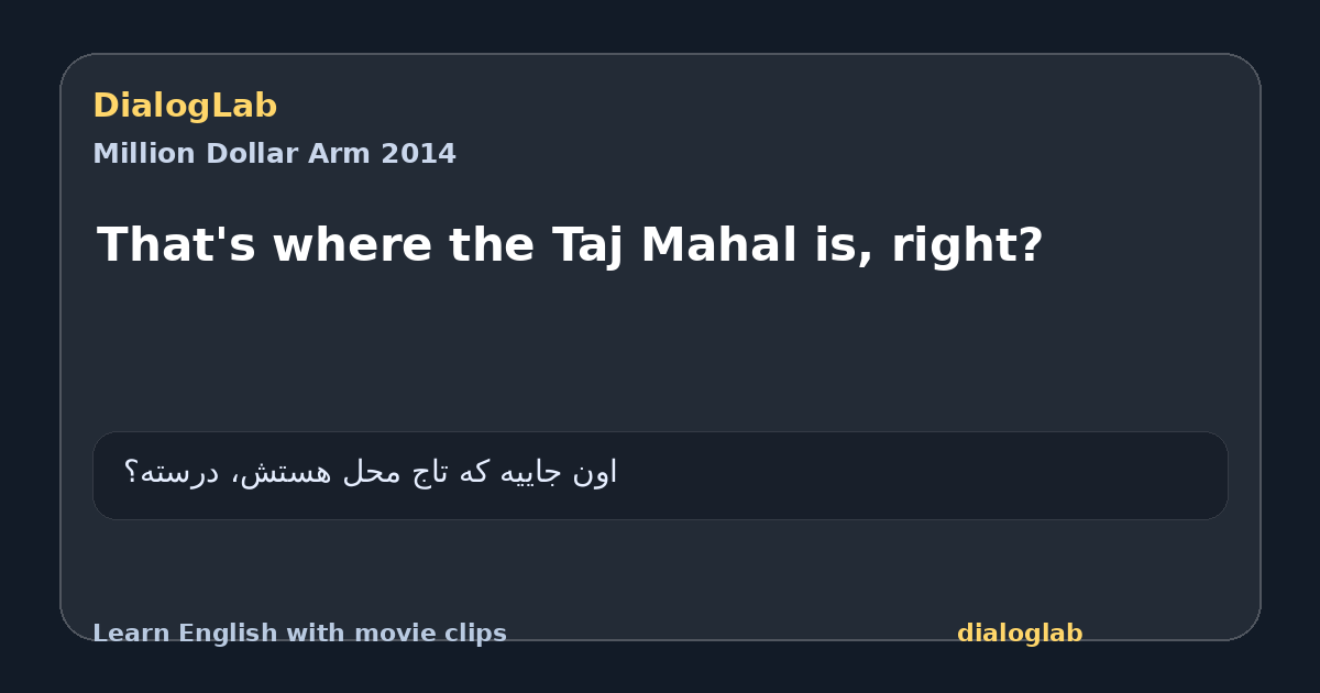 Share card for That's where the Taj Mahal is, right?