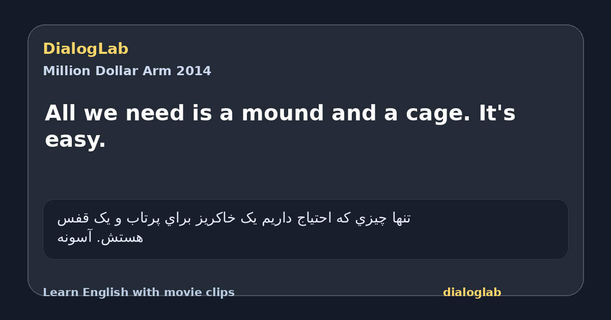 Share card for All we need is a mound and a cage. It's easy.