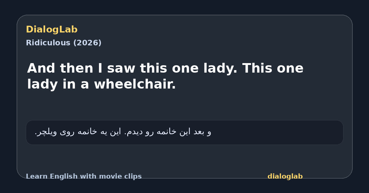 Share card for And then I saw this one lady. This one lady in a wheelchair.