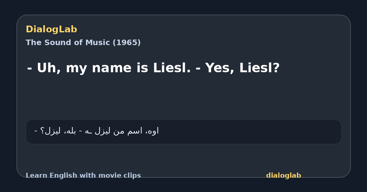 Share card for - Uh, my name is Liesl. - Yes, Liesl?