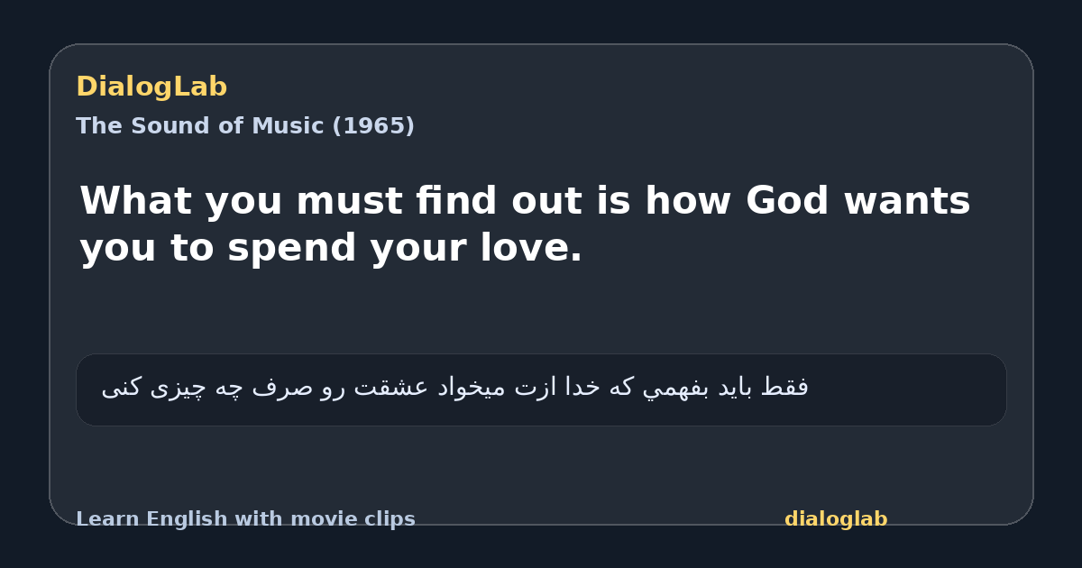 Share card for What you must find out is how God wants you to spend your love.