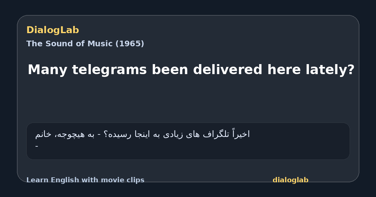 Share card for Many telegrams been delivered here lately?