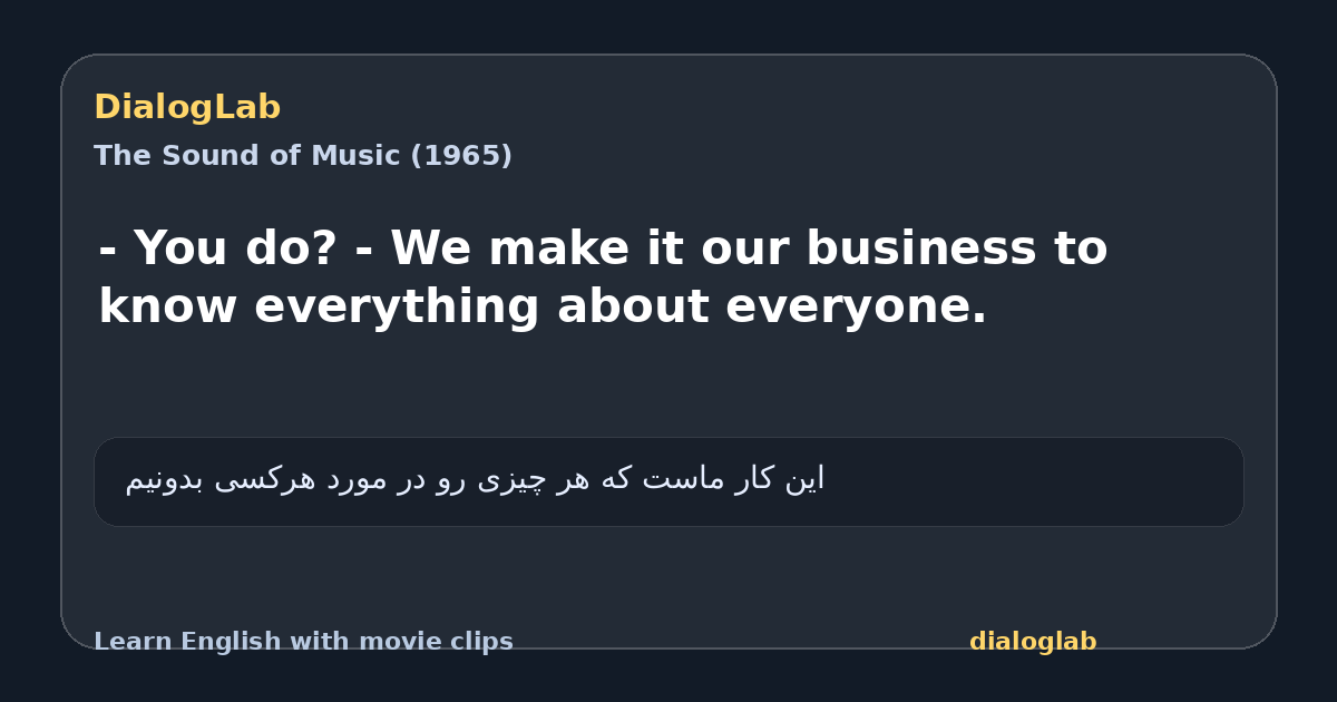 Share card for - You do? - We make it our business to know everything about everyone.