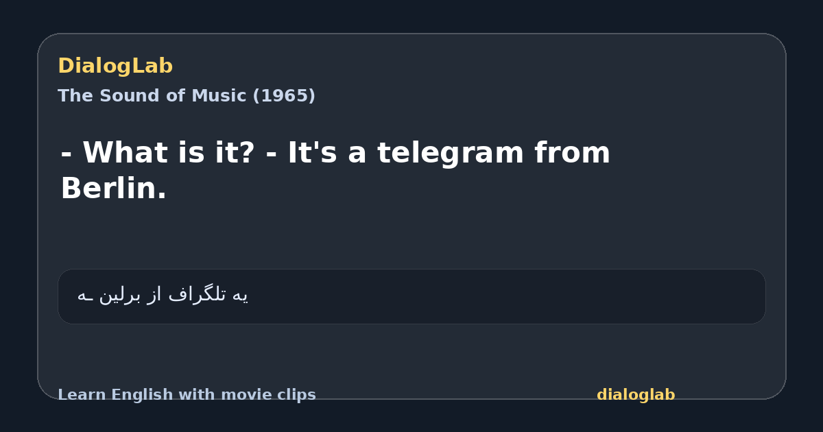 Share card for - What is it? - It's a telegram from Berlin.